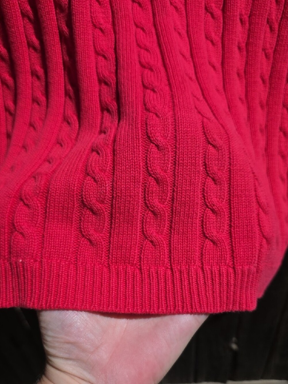 Cherokee Coral Pink Cable Knit Crewneck Vintage Sweater 100% Cotton Made In UK - Picture 6 of 9